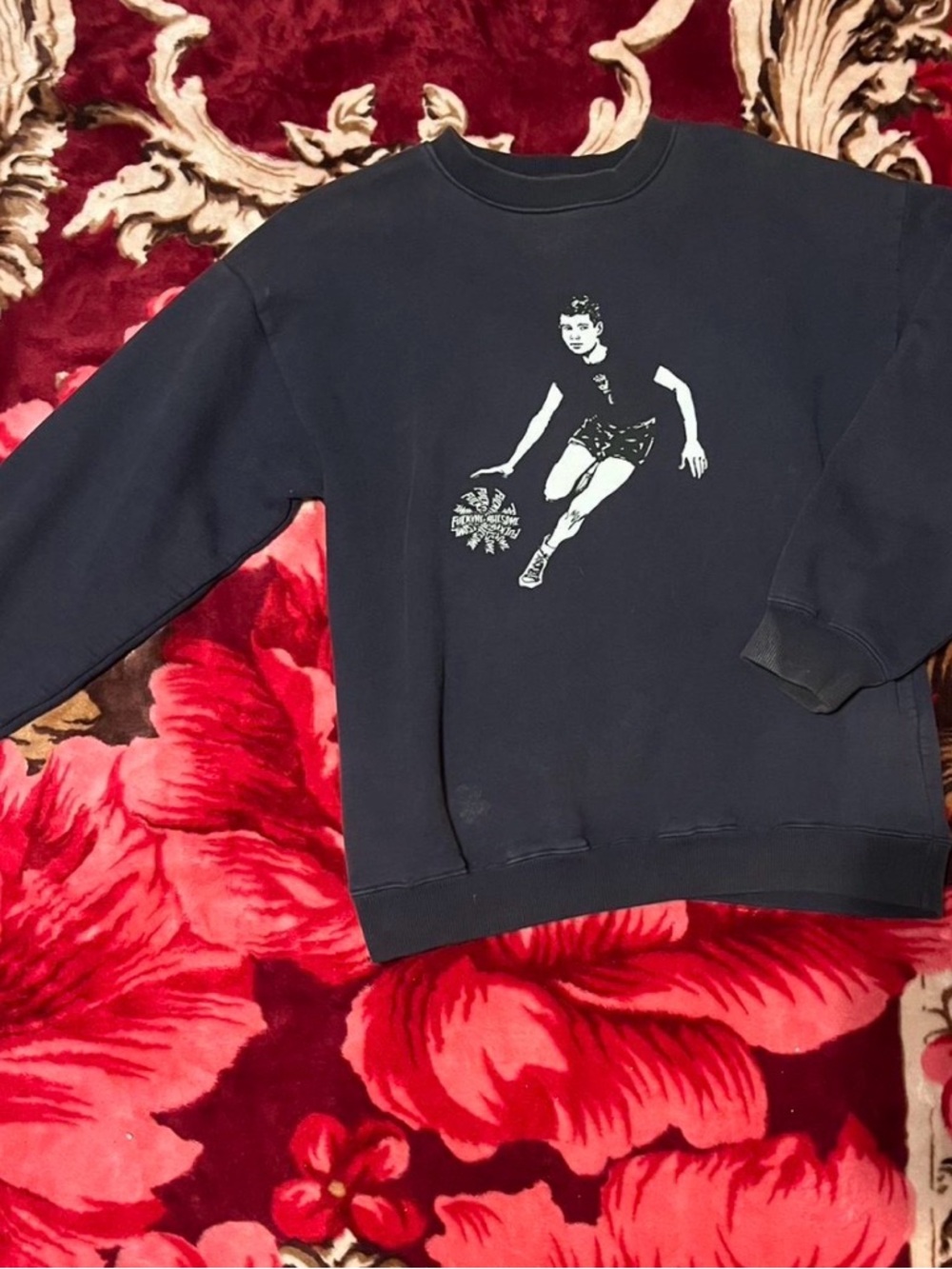 FA Navy Crewneck Sweatshirt with White Graphic